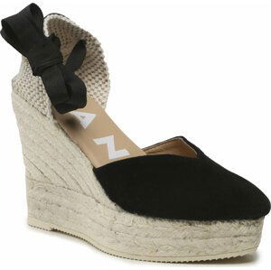 Espadrilky Manebi Heart-Shaped Wedge Espadrilles K 1.0 WH Black