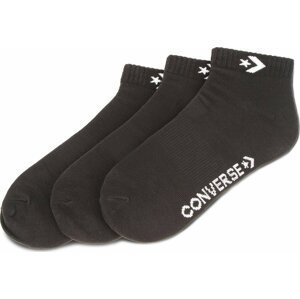 Sada 3 párů nízkých ponožek unisex Converse E746B-3020 Černá