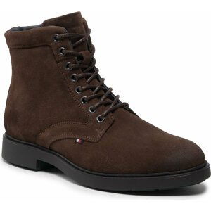 Kozačky Tommy Hilfiger Elevated Rounded Suede Lace Boot FM0FM04185 Cocoa GT6