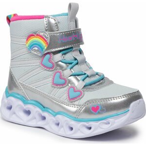 Kozačky Skechers Heart Lights Sweet Styling 302668L/SMLT Silver