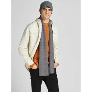 Sada čepice a šál Jack&Jones 12163827 Grey Melange 3798039