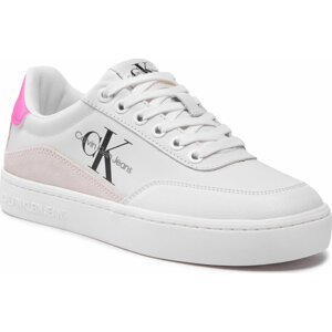 Sneakersy Calvin Klein Jeans Classic Cupsole Laceup Low Lth YW0YW00699 White/Neon Pink 0LA