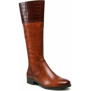 Kozačky ve vojenském stylu Caprice 9-25508-27 Cognac Comb 313