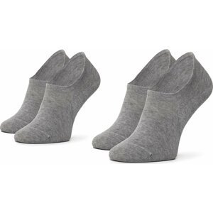 Sada 2 párů nízkých ponožek unisex Tommy Hilfiger 382024001 Middle Grey Melange 758