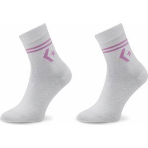 Sada 2 párů dámských vysokých ponožek Converse E1027W Bílá