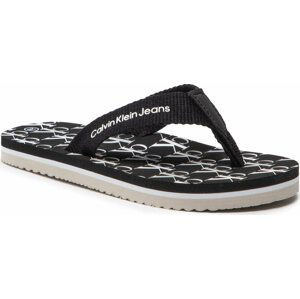 Žabky Calvin Klein Jeans Logo Print Flip Flop V3X8-80156-0058 M Black 999