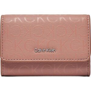 Malá dámská peněženka Calvin Klein Ck Must Trifold Sm_Epi Mono K60K611439 Ash Rose Mono VB8