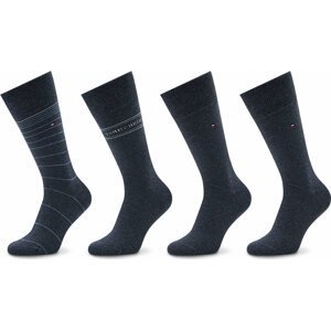 Sada 4 párů pánských vysokých ponožek Tommy Hilfiger 701220146 Jeans 003