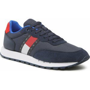 Sneakersy Tommy Jeans Leather Runner EM0EM01136 Twilight Navy C87