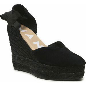 Espadrilky Manebi Heart-Shaped Wedge Espadrilles R 2.2 WH Black On Tone