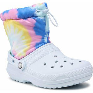 Sněhule Crocs Classic Lined Neo Puff Tie Dye 207328 Mineral Blue