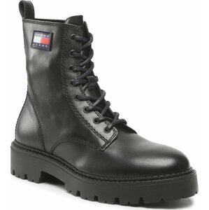 Turistická obuv Tommy Jeans Lace Up Heritage Boot EM0EM01091 Black BDS