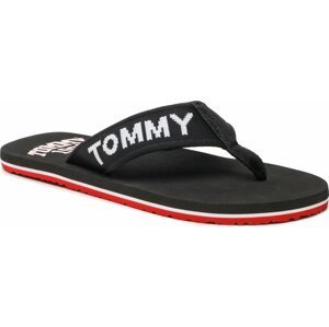 Žabky Tommy Jeans Flip Flop Logo Tape EM0EM01147 Černá