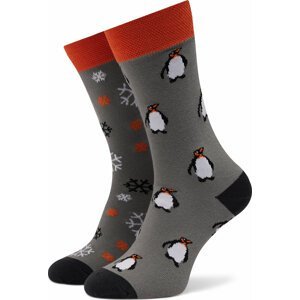 Klasické ponožky Unisex Funny Socks Penguin SM1/09 Šedá