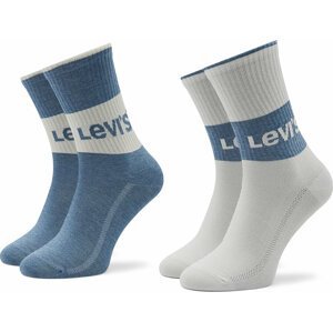 Sada 2 párů vysokých ponožek unisex Levi's® 701218215 Blue Combo