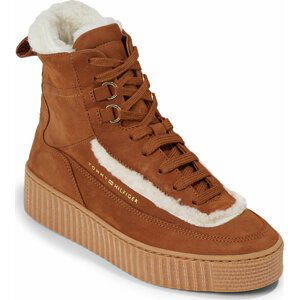 Polokozačky Tommy Hilfiger Essential Lace Up Warmbootie FW0FW07503 Natural Cognac GTU