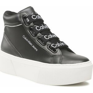 Sneakersy Calvin Klein Jeans Flatform Mid Branded Laces YW0YW00869 Black/White 0GJ