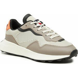 Sneakersy Tommy Jeans Tjm Runner Mix Material EM0EM01259 Bleached Stone/ Earth / Black AEV