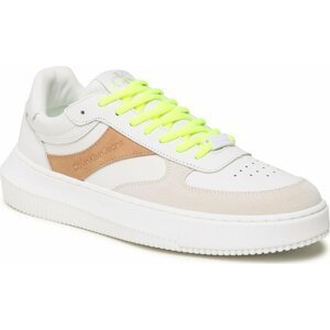 Sneakersy Calvin Klein Jeans Chunky Cupsole Gel Backtab Fluo YM0YM00673 White/Ancient White