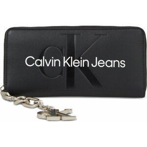 Velká dámská peněženka Calvin Klein Jeans Gifting Zip Around/Keyfob K60K611419 Černá