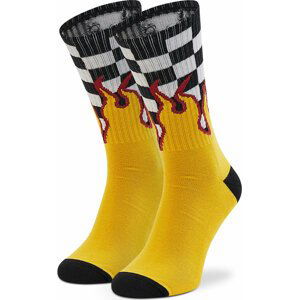 Pánské klasické ponožky Vans Flame Check Crew VN0A4TQIZIA1 Žlutá