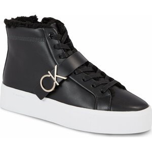 Sneakersy Calvin Klein Flatform Cupsole Hightop W/Hw Wl HW0HW01667 Ck Black BEH