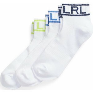 Sada 3 párů dámských vysokých ponožek Lauren Ralph Lauren Qrtr Tp 3 Pk 454903932001 White