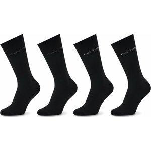 Sada 4 párů pánských vysokých ponožek Calvin Klein 701219836 Black Combo 001