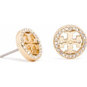 Naušnice Tory Burch Crystal Logo Circle Stud Earring 53422 Tory Gold/Crystal 783