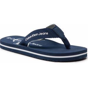 Žabky Calvin Klein Jeans Logo Print Flip Flop V3B8-80155-0058 M Blue 800