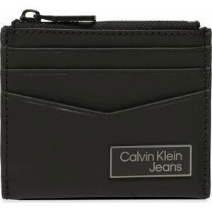 Pouzdro na kreditní karty Calvin Klein Jeans Logo Plaqueid Cardholder W/Zip K50K510130 Černá