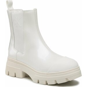 Kotníková obuv s elastickým prvkem Calvin Klein Jeans Chunky Comabt Chelsea Boot YW0YW00855 White YBR