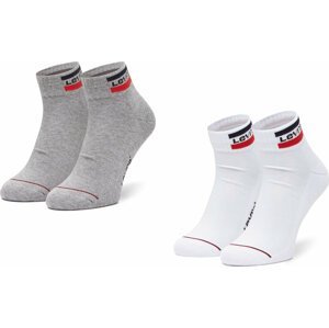 Sada 2 párů pánských vysokých ponožek Levi's® 37157-0146 White/Grey