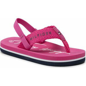 Sandály Tommy Hilfiger Logo Print Flip Flop T1A8-32199-0058 Fuchsia 313