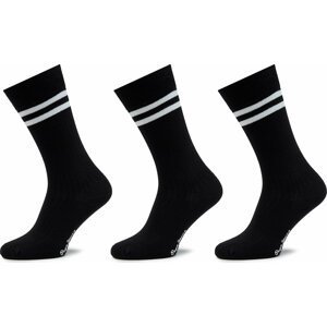 Sada 3 párů vysokých ponožek unisex Pepe Jeans Rib Cr 3P PMU30024 Black 999