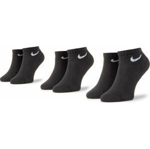 Sada 3 párů nízkých ponožek unisex Nike SX7667-010 Černá