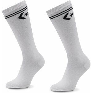 Sada 2 párů dámských vysokých ponožek Converse E1025W-2009 Bílá
