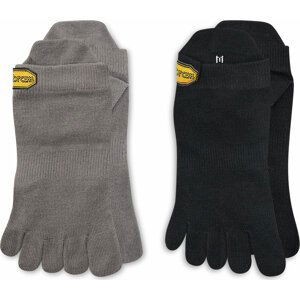 Sada 2 párů kotníkových ponožek unisex Vibram Fivefingers Pack Sock S15N23P No Show Black/Grey