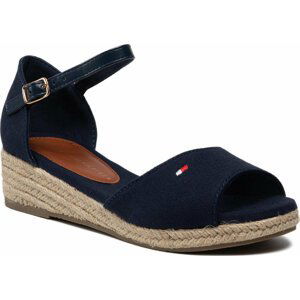 Espadrilky Tommy Hilfiger Rope Wedge Sandal T3A7-32185-0048 S Blue 800