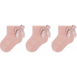 Sada 3 párů dětských vysokých ponožek Condor 2.007/4 Pale Pink 0526