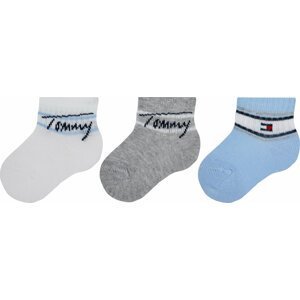 Sada 3 párů dětských vysokých ponožek Tommy Hilfiger 701224998 Blue Combo 002