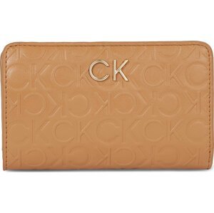 Dámská peněženka Calvin Klein Re-Lock Bifold Fr Wallet Emb K60K611318 Brown Sugar GA5