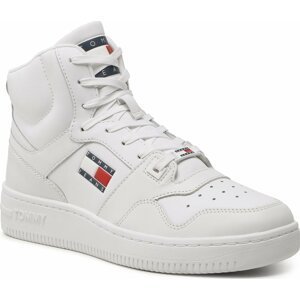Sneakersy Tommy Jeans Mid Cut Basket EM0EM01164 White YBR