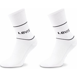 Sada 2 párů vysokých ponožek unisex Levi's® 701210567 Bílá