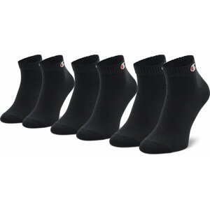 Sada 3 párů nízkých ponožek unisex Champion U24559 KK001 Nbk/Nbk/Nbk
