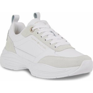 Sneakersy Tommy Hilfiger Essential Lthr Runner FW0FW07587 White YBS