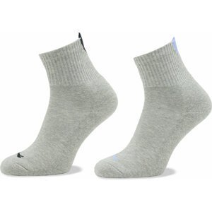 Sada 2 párů dámských nízkých ponožek Puma Women Heart Short Sock 2P 938020 Grey Melange / Purple 03