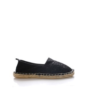 Černé espadrilky s krajkou Monshoe Velikost: 39