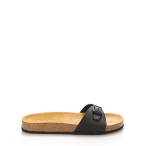 Černé nízké kožené zdravotní pantofle EMMA Shoes Velikost: 36