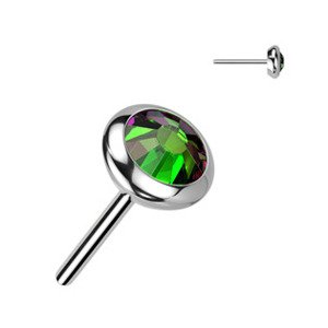 Šperky4U Kamínek k PUSH IN piercing do nosu TITAN, 4 mm zirkon - TIT1242VM-040